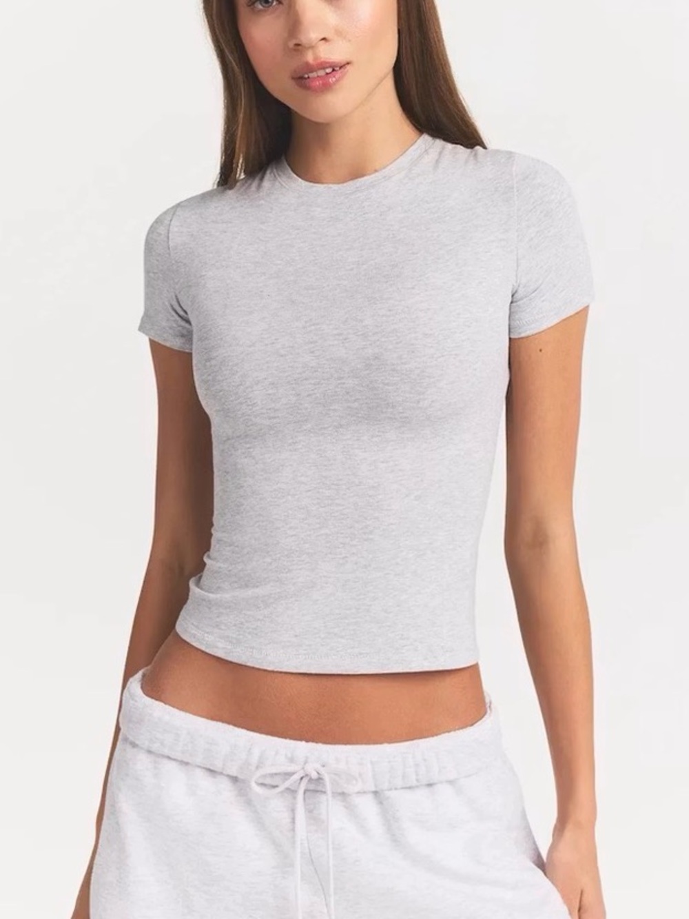 Grey Baby Tee Bershka